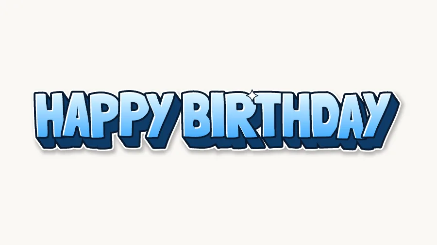 Happy Birthday in 3D graffiti style