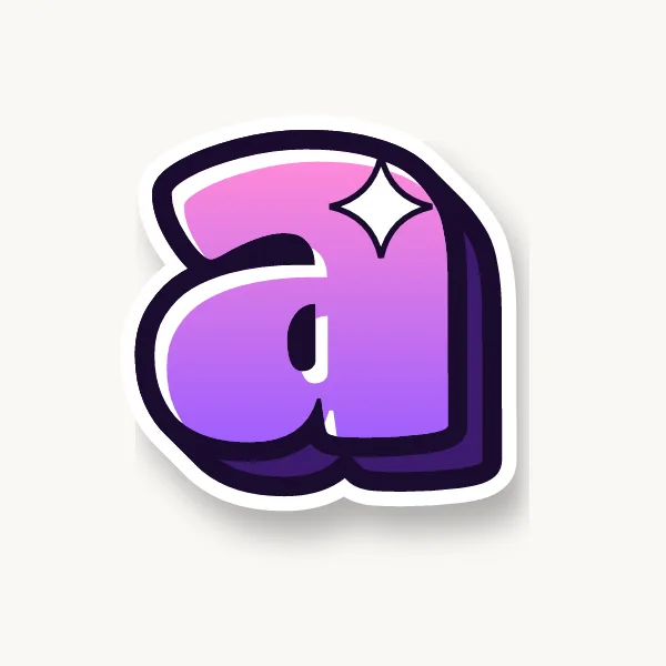 Lowercase a in bubble letters
