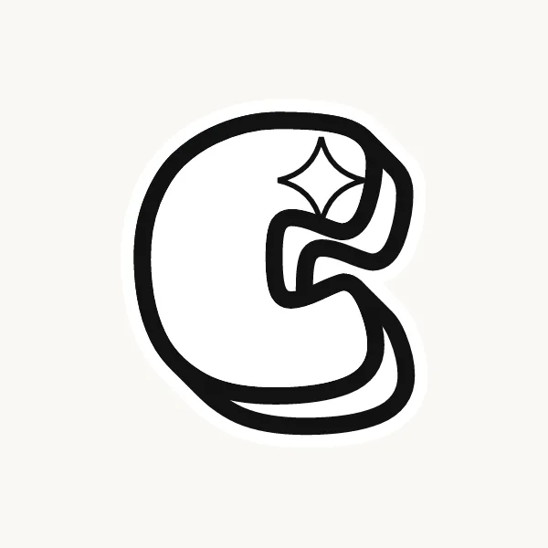 Printable lowercase bubble letter c outline