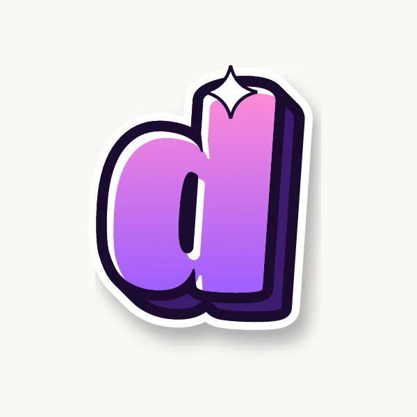 Lowercase d in bubble letters