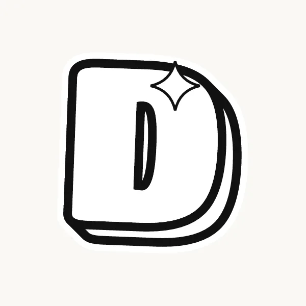 Printable bubble letter D outline to color or trace