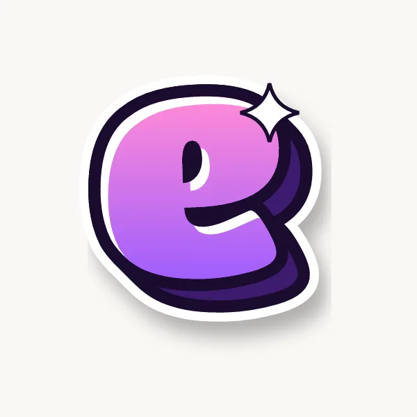 Lowercase e in bubble letters