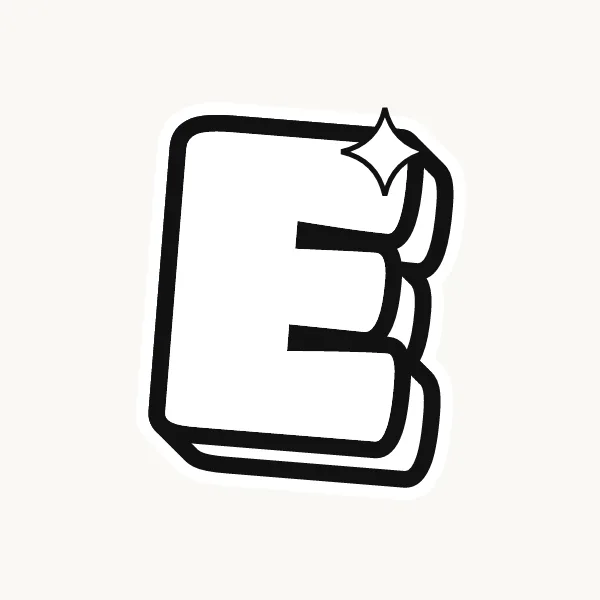Printable bubble letter E outline to color or trace