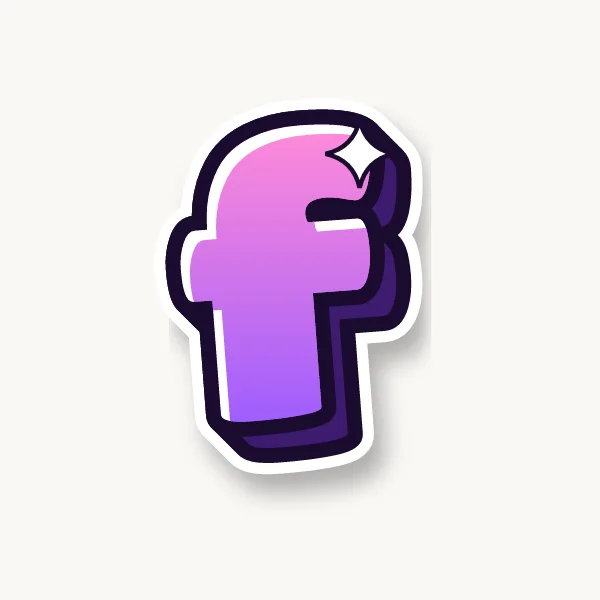 Lowercase f in bubble letters