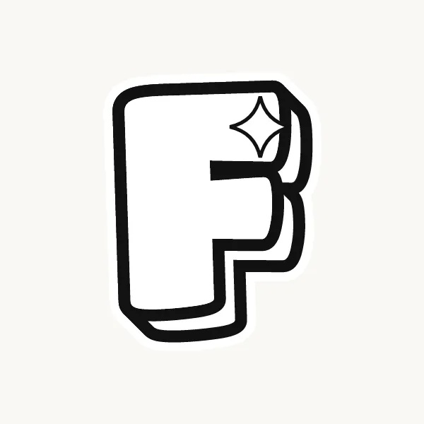 Printable bubble letter F outline to color or trace