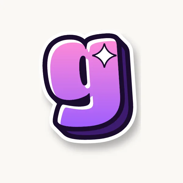 Lowercase g in bubble letters