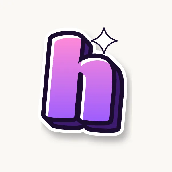Lowercase h in bubble letters