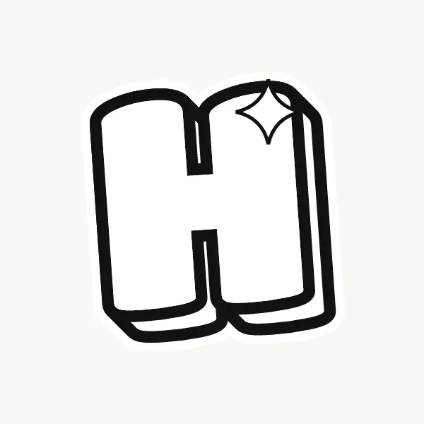 Printable bubble letter H outline to color or trace
