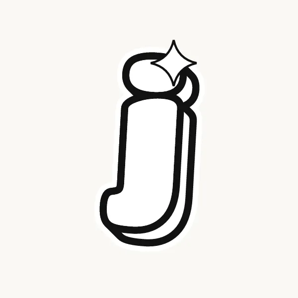 Printable lowercase bubble letter j outline
