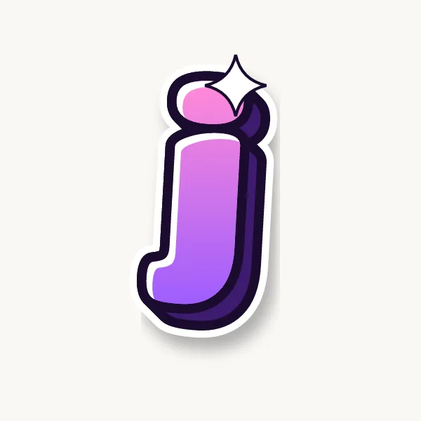 Lowercase j in bubble letters