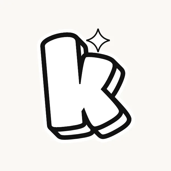 Printable lowercase bubble letter k outline