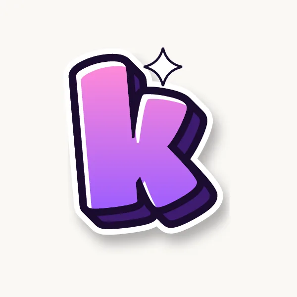 Lowercase k in bubble letters