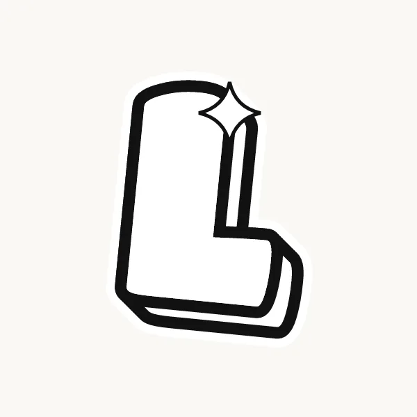 Printable bubble letter L outline to color or trace