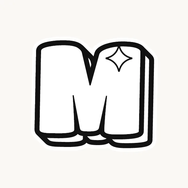 Printable bubble letter M outline to color or trace