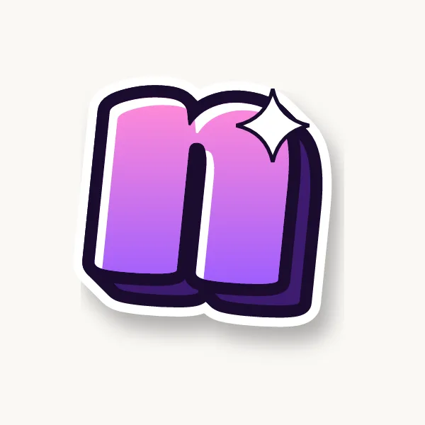 Lowercase n in bubble letters