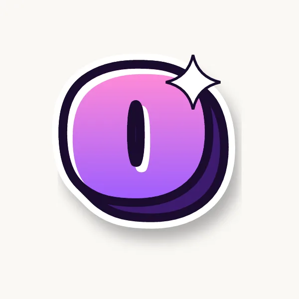 Lowercase o in bubble letters