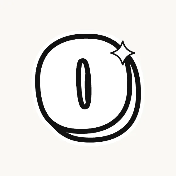 Printable bubble letter O outline to color or trace