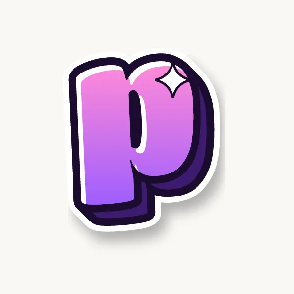 Lowercase p in bubble letters