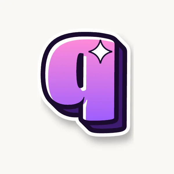 Lowercase q in bubble letters