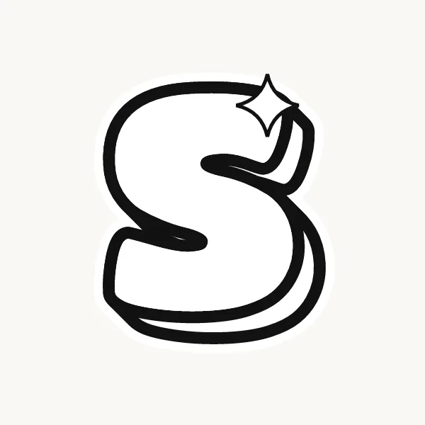 Printable bubble letter S outline to color or trace