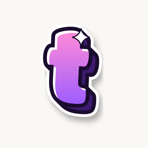 Lowercase t in bubble letters