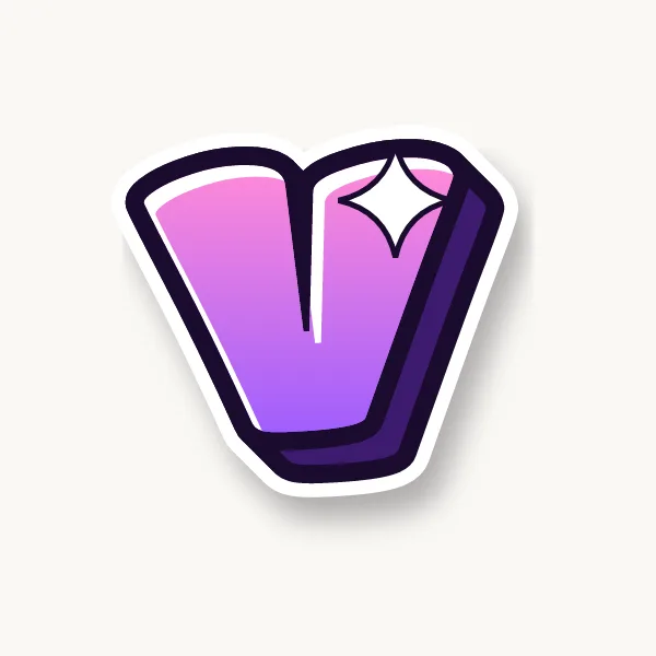 Lowercase v in bubble letters
