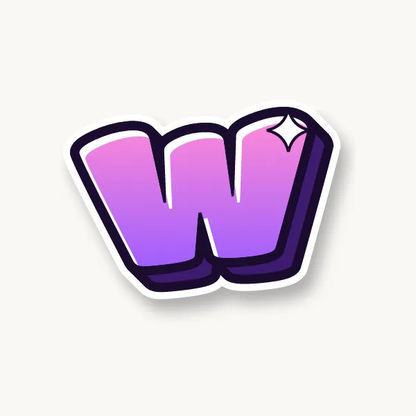 Lowercase w in bubble letters