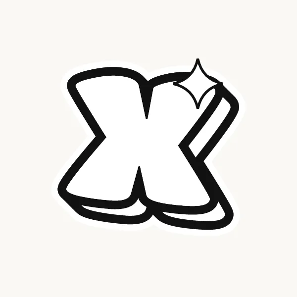 Printable lowercase bubble letter x outline