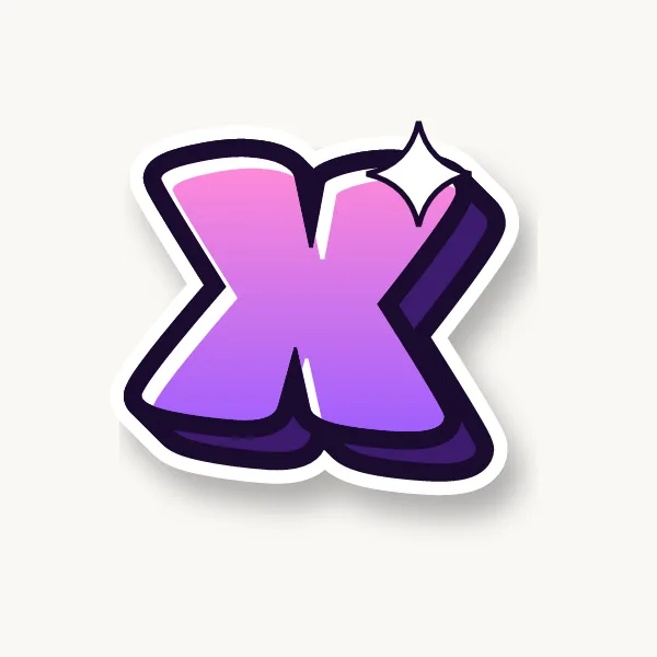 Lowercase x in bubble letters