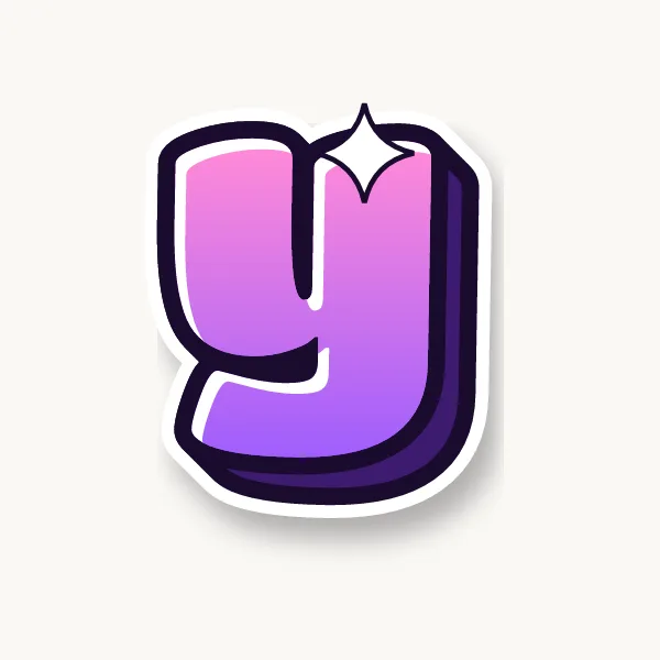 Lowercase y in bubble letters
