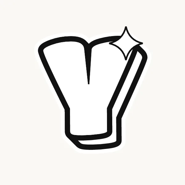 Printable bubble letter Y outline to color or trace