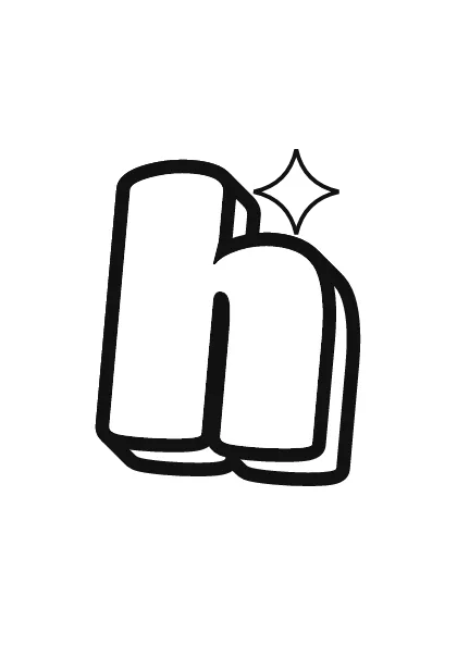 Printable lowercase bubble letter h outline to color or trace