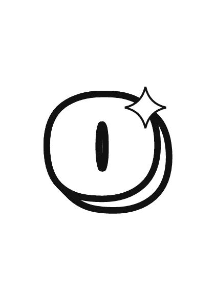 Printable lowercase bubble letter o outline to color or trace
