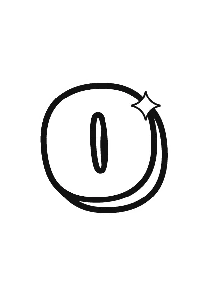 Printable capital bubble letter O outline on a full page