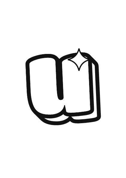 Printable lowercase bubble letter u outline to color or trace