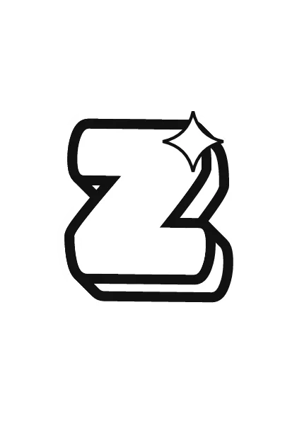 Printable lowercase bubble letter z outline to color or trace