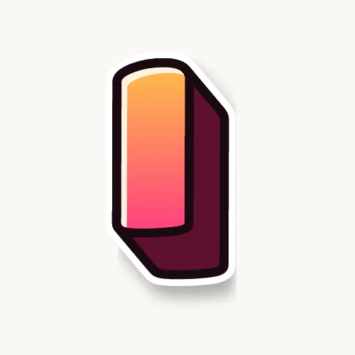 3D bubble letter I with a deep block and drop shadow