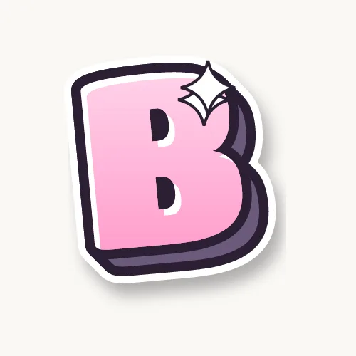 Cute bubble letter B with sparkles