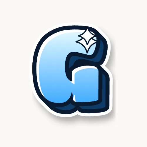 Cute bubble letter G with sparkles