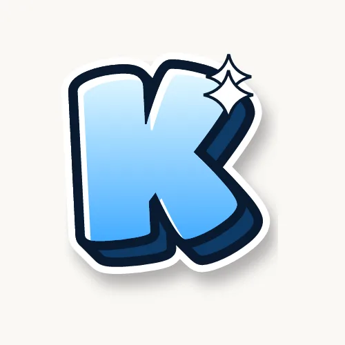 Cute bubble letter K with sparkles