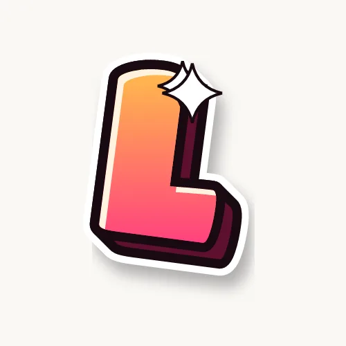 Cute bubble letter L with sparkles