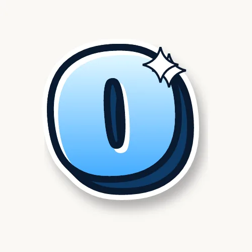 Cute bubble letter O with sparkles