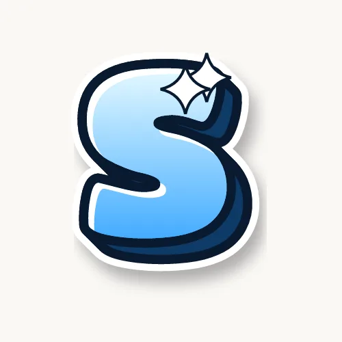Cute bubble letter S with sparkles