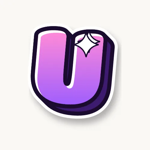 Cute bubble letter U with sparkles