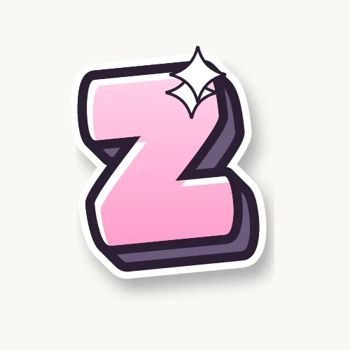 Cute bubble letter Z with sparkles