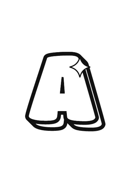 Graffiti letter A coloring page