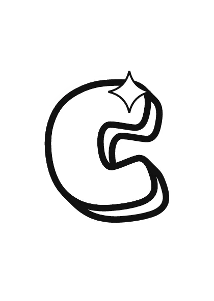 Graffiti letter C coloring page