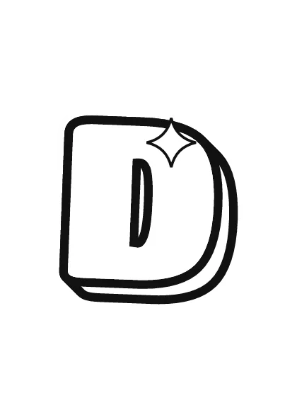 Graffiti letter D coloring page