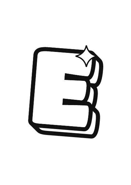 Graffiti letter E coloring page