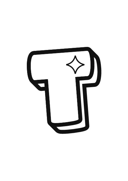 Graffiti letter T coloring page